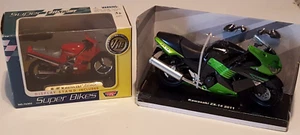 Two Kawasaki Ninja Motorcycles  - Motor Max Super Bikes 1/18  New Ray ZX-14 1/12 - Picture 1 of 9