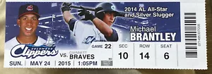 Boleto de béisbol 2015 de los Columbus Clippers para ligas menores con Michael Brantley - Imagen 1 de 1