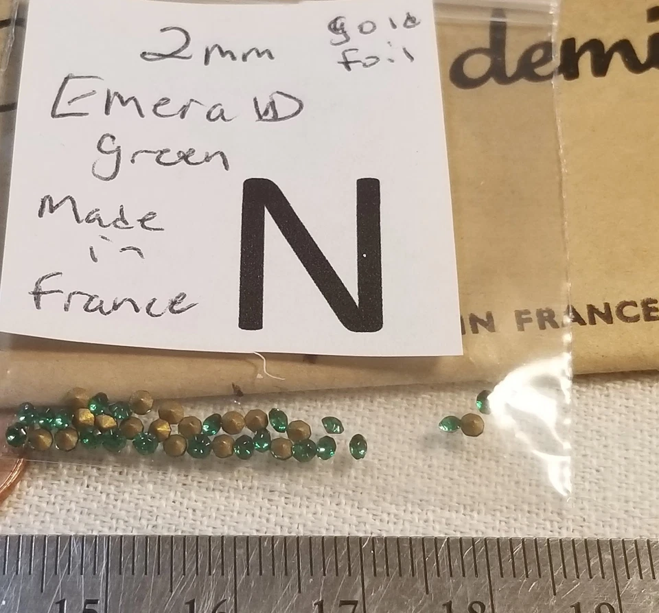 Vtg Crystal Glass Tiny 2mm Czech France + Rhinestone Pointed Jewelry Repair 2002 - Image 1 of 1