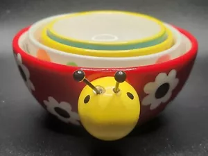 Adorable Boston Warehouse Ceramic Nesting Lady Bug Flora Measuring Cups Set Of 4 - Picture 1 of 7