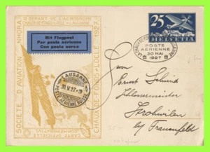 Switzerland 1927 35c P.S. Cover, Chaux de Fonds - Locle, with flight cancel - Picture 1 of 1