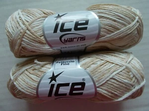 Filati Ghiaccio Fetuccia Fine Filato Nastro Stretto, Bianco/Crema, Lotto di 2 (165 iarde ea) - Foto 1 di 2