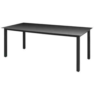 vidaXL Garden Table Black 190x90x74 cm Aluminium and Glass - Picture 1 of 3