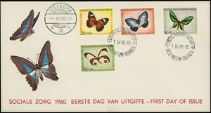 Netherlands New Guinea #B23-B26 Butterflies Insects FDC 1960 Hollandia Postmark - Picture 1 of 2