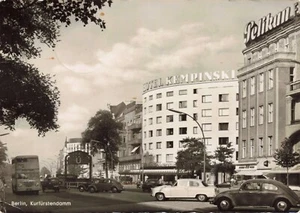 Hotel Kempenski, Kufüstendamm Berlin, Germany Vintage 4 x 6  PC B&W Stamp - Picture 1 of 2