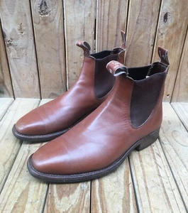 Rm Williams Brown leather Australian chelsea Men Boots Size UK 8 H USA 9 - Picture 1 of 24