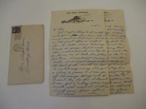 Vintage 1950 Fort Knox Kentucky Soldier s Letter Tank Letterhead Military - Picture 1 of 7