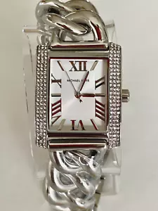 Brand New Michael Kors MK7438 Emery Rectangular Silver Tone 40 mm Women's Watch - Picture 1 of 2