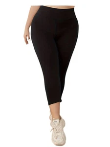 Leggings de algodón lisos de 3/4 de longitud para mujer Capri recortados suaves cómodos - Imagen 1 de 13