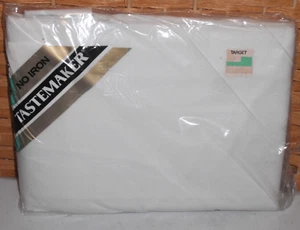 Neu Vintage Tastemaker bügelfrei 50 Polyester/50 Baumwolle weiß Spannbetttuch - Bild 1 von 3