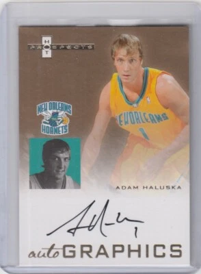 2007-08 Fleer Hot Prospects Autographics ADAM HALUSKA RC Auto Hornets/Iowa - Image 1 of 2