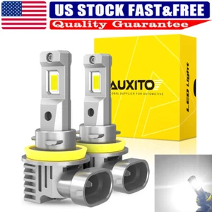 2X New AUXITO H11 LED Headlight Kit Low Beam Bulbs Super Bright 6500K Waterproof - Picture 1 of 18