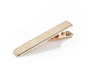 4 Pcs - 3.2cm X 6mm W Short Gold metal Rectangular Duckbill Hair Clip Hairpin - Picture 1 of 4