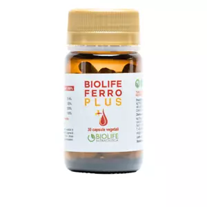 Integratore Alimentare Ferro Plus 30 Capsule Vitamina C B12 Acido Folico Vegano - Foto 1 di 5
