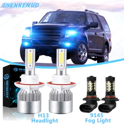 For Ford Expedition 07-2014 4X 8000K LED Headlight Hi/Lo + Fog Light Bulbs combo - Image 1 of 4