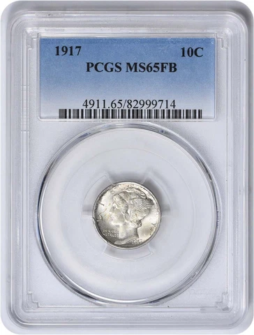 1917 Mercury Silver Dime MS65FB PCGS Cover