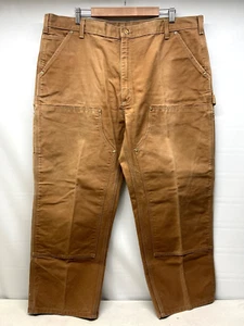Salopette uomo 42x28 vintage CARHARTT B01 BRN vestibilità doppio ginocchio tela pantaloni da lavoro - Foto 1 di 5