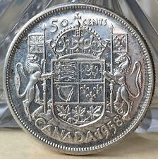 1958 Canada 50 Cents Silver Coin Elizabeth II