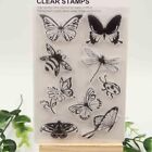 Photo Cards Transparent Clear Craft Scrapbooking Butterfly and Bee Rubber Stamp