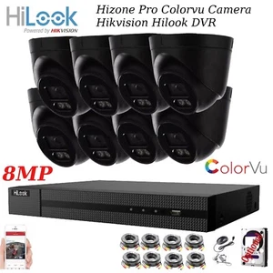 KIT DE CÁMARA DOMÉSTICA HIKVISION HILOOK 4K 5MP CCTV SISTEMA DVR HD 24/7 HORAS A TODO COLOR - Imagen 1 de 33