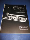 Éviers haut de gamme en acier inoxydable catalogue ELKAY années 1960 planification de cuisine rétro