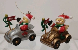 2 Weihnachtsmann Helfer Weihnachtsschmuck Deko Konvolut Volkswagen VW Gold & Silber - Bild 1 von 15