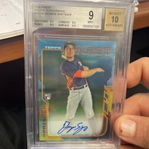 2014 George Springer Topps Finest Rookie On Card Autograph📈MINT🔥BGS 9📈Toronto - Picture 1 of 7