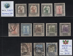 WC1_33423 ITALIAN COLON.:LIBIA. Rare 1921 PICTORIAL set. Sc.20-31.MH-MLH/Used - Picture 1 of 1