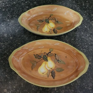 2er Set ZRIKE Golden Pear Design handbemalt Auflaufformen - Bild 1 von 7