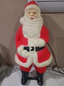 Vintage MCM 1950s Union Products 17" Lighted Hard Plastic SANTA Claus-Blow Mold - Picture 1 of 6