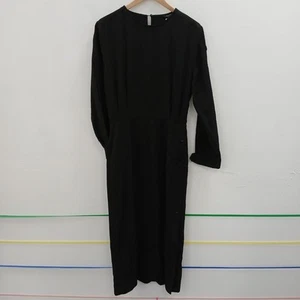 Massimo Dutti Dress Womens Size M Black Wool Blend New RMF04-CAP - Picture 1 of 8