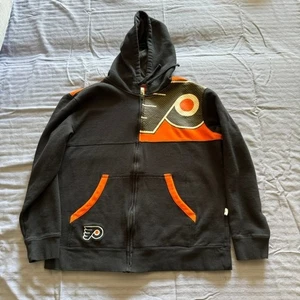 Philadelphia Flyers Fanatics NHL Hockey Zip Up Hoodie Men's Size L Black Orange - Picture 1 of 6