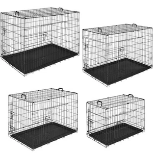 Hundekäfig Klappbar Hundebox mit 2 Türen Transportbox Gitterkäfig Transportkäfig - Bild 1 von 49