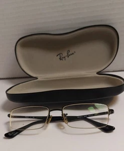 Ray Ban RB6212 2509 Black Rectangle Eyeglasses FRAMES ONLY 53-17 140 + Case - Picture 1 of 14