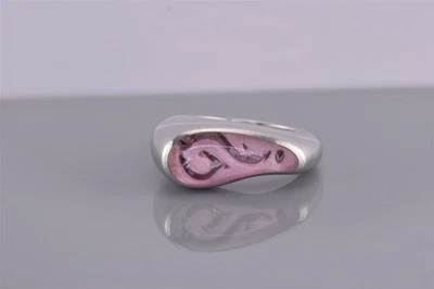 Anillo GUESS Plata Esterlina Firma Rosa Remolinado Banda Sólida 925 Talla: 7 Foto 1 de 4