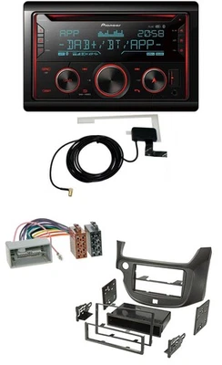 Pioneer 2DIN MP3 DAB USB CD Bluetooth Autoradio für Honda Jazz ab 09 dunkelgrau - Bild 1 von 4