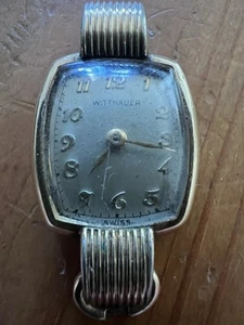 VINTAGE WITTNAUER LADIES WATCH GOLD TONE MANUAL WIND MISSING CROWN AS-IS - Picture 1 of 10