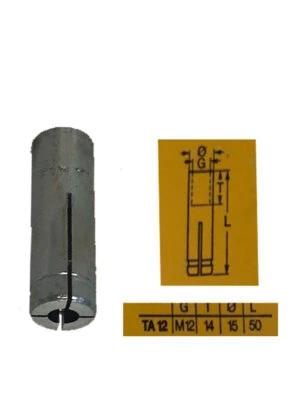 TORNADO Dübel Einschlaganker Dübelanker Edelstahl M12; 50 mm 100Stück