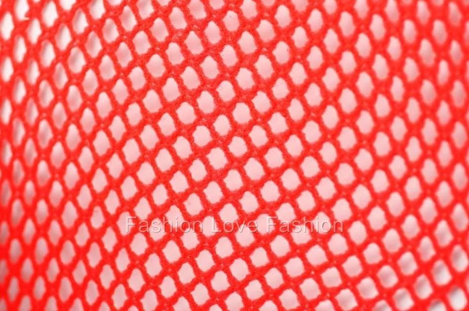 Halloween Ready Fishnet Pantyhose in Red Sophia Queen Size up to 250 LB