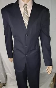 Mens New Merona 46 Regular Navy Blue Pin Striped Suit - Picture 1 of 7