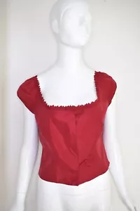 ALBERTA FERRETTI amazing 90s vintage top like new sz M 42 red bustier style - Bild 1 von 11