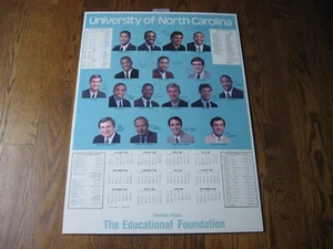 1985-86 UNC North Carolina Tar Heels Basketball Team Poster PERSONAL AUTOGRAPHS - Picture 1 of 2