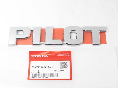Original OEM Honda 75722-S9V-A01 "PILOTO" emblema trasero placa de identificación insignia 03-08 piloto Foto 1 de 2