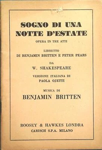 SOGNO DI UNA NOTTE DI MEZZA ESTATE-BENJAMIN BRITTEN-PETER PEARS-LIBRETTO D'OPERA - Picture 1 of 1