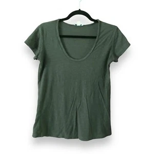 Standard James Perse T-Shirt mit U-Ausschnitt olivgrün Größe Small - Bild 1 von 4