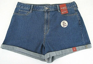Pantalones Cortos Vaqueros Arizona 19 Lavado Medio Retro Mamá Puños Denim Bolsillo Botón Cremallera Nuevos - Imagen 1 de 5