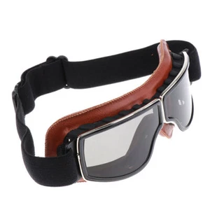 Motorradbrille Fahrrad Sportbrille Vintage Motorrad Winddichte Retro Brille NEU - Bild 1 von 9