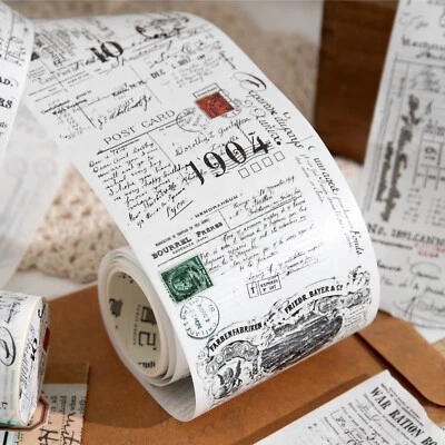 Álbum de tarjetas de diario basura pegatinas decorativas Washi Tape matasellos letras vintage Foto 1 de 4