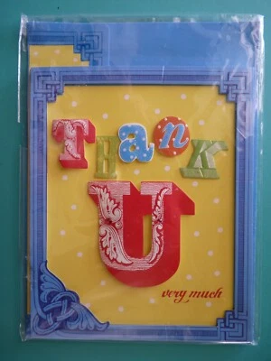Thank You Greeting Card For Anyone 3D Embellished Front - Image 1 of 2