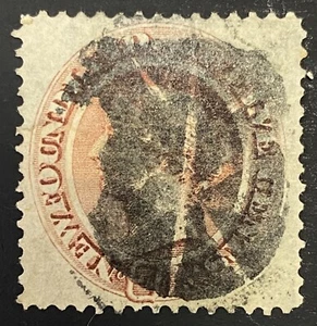 1870 SC#28 Newfoundland, Pale Red & Brown 12 Cents Stamp, VF Used Fancy Cancel - Picture 1 of 2